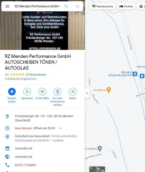 RZ MENDEN Reparatur Zentrum, Autoscheiben tönen & Autoglas Service - NRW